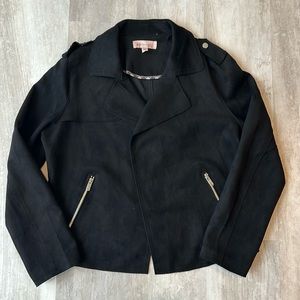 Philosophy Black Suede Draped Jacket